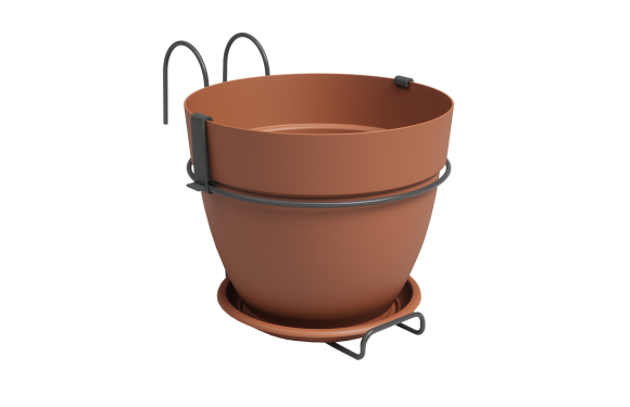 Campocheio Kit Vaso Capri Varanda Cm Terracota Jardim